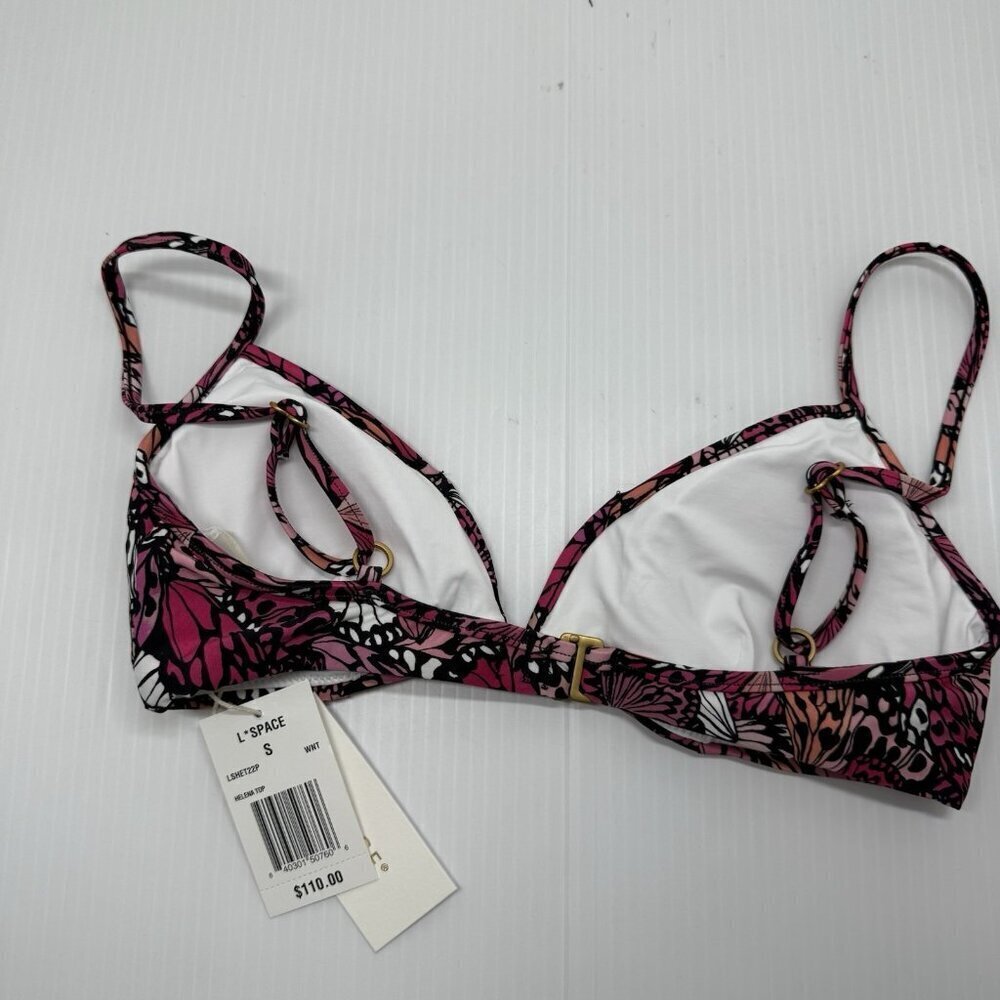 L Space Bikini top Helena-Jay tropical purple orange womens small pool vacation - Picture 9 of 9